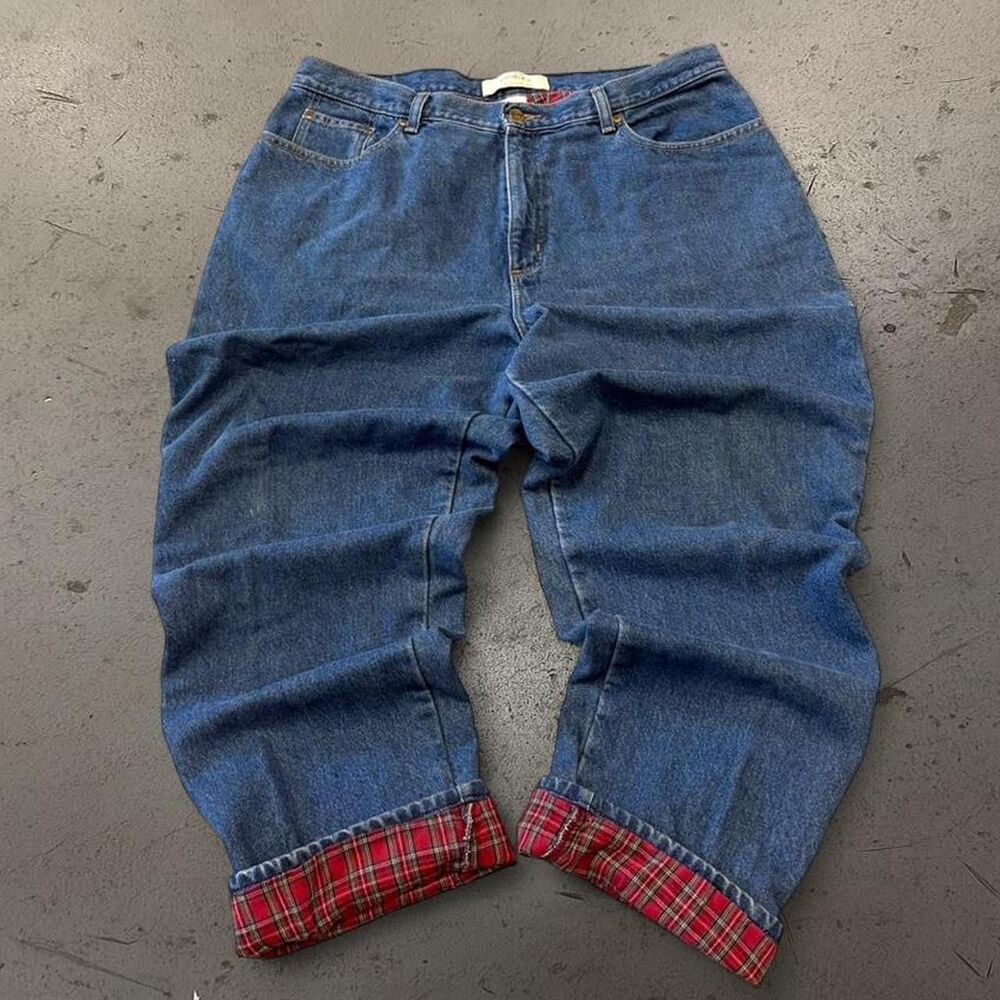 Vintage Womens L.L. Bean Flannel Lined Jeans SZ L
